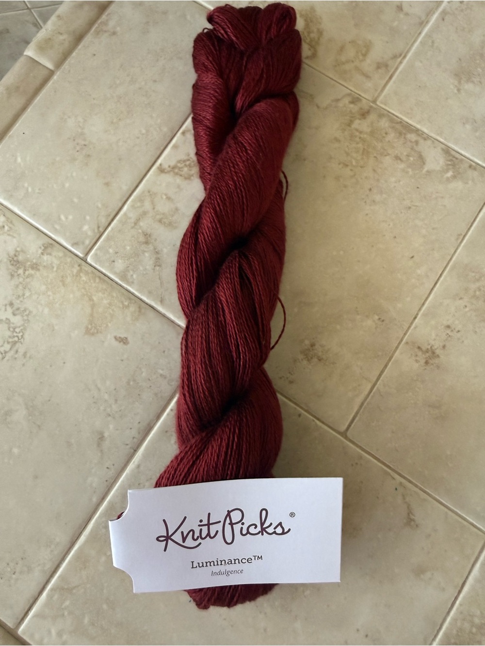 Knit Picks Luminance 100% Silk Yarn in Deep Burgundy 1 Hank